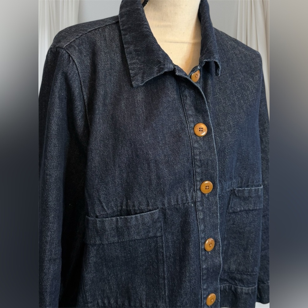 Ilana Kohn Cropped Dark Blue Denim Jacket Women's Size XL - Picture 4 of 8